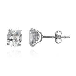 Weißer Topas-Silberohrringe