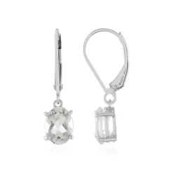 Weißer Topas-Silberohrringe