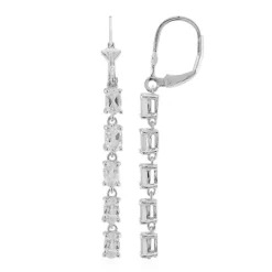 Weißer Topas-Silberohrringe