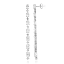 Weißer Topas-Silberohrringe