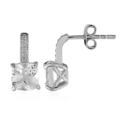 Weißer Topas-Silberohrringe