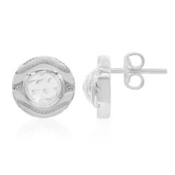 Weißer Topas-Silberohrringe