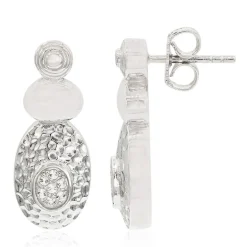 Weißer Topas-Silberohrringe