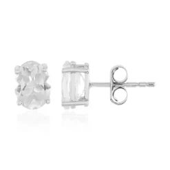 Weißer Topas-Silberohrringe