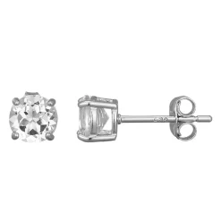 Weißer Topas-Silberohrringe