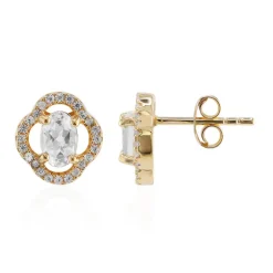 Weißer Topas-Silberohrringe