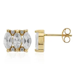 Weißer Topas-Silberohrringe