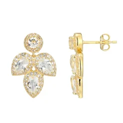 Weißer Topas-Silberohrringe