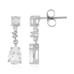 Weißer Topas-Silberohrringe
