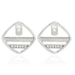 Weißer Topas-Silberohrringe