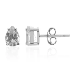 Weißer Topas-Silberohrringe