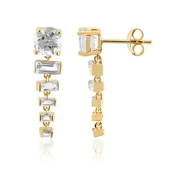 Weißer Topas-Silberohrringe