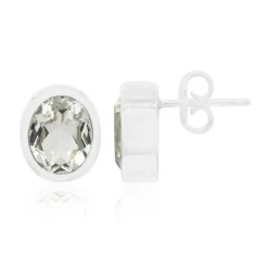 Weißer Topas-Silberohrringe