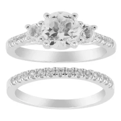 Weißer Topas-Silberring