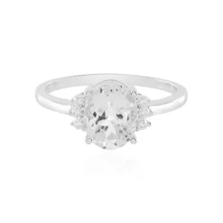 Weißer Topas-Silberring