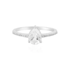 Weißer Topas-Silberring