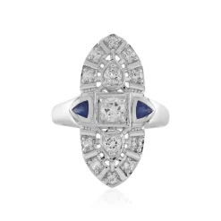 Weißer Topas-Silberring