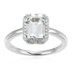 Weißer Topas-Silberring