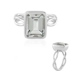 Weißer Topas-Silberring