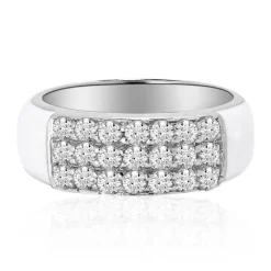 Weißer Topas-Silberring