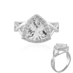 Weißer Topas-Silberring