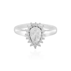 Weißer Topas-Silberring