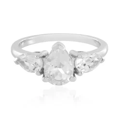 Weißer Topas-Silberring