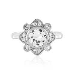 Weißer Topas-Silberring