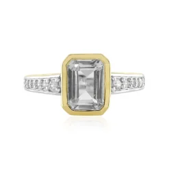 Weißer Topas-Silberring