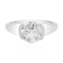 Weißer Topas-Silberring