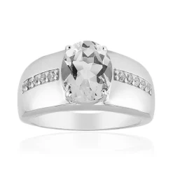 Weißer Topas-Silberring