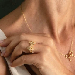 Weißer Topas-Silberring