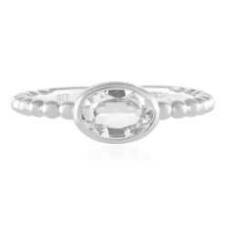 Weißer Topas-Silberring