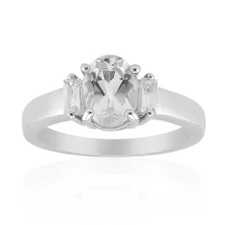 Weißer Topas-Silberring