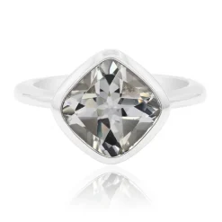 Weißer Topas-Silberring