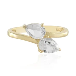 Weißer Topas-Silberring