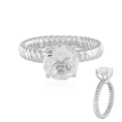 Weißer Topas-Silberring