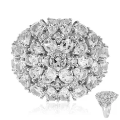 Weißer Topas-Silberring