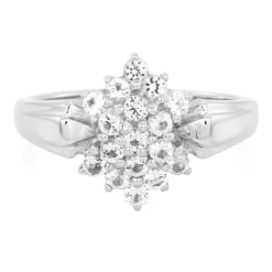 Weißer Topas-Silberring