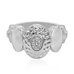 Weißer Topas-Silberring