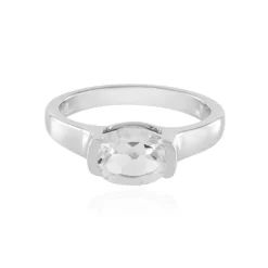 Weißer Topas-Silberring