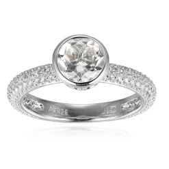 Weißer Topas-Silberring(Adela Silber)