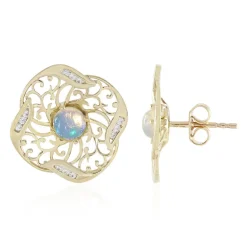 Welo-Opal-Goldohrringe (Ornaments by de Melo)