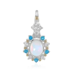 Welo-Opal-Silberanhänger mit Gold (Granulieren)
