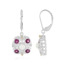 Welo-Opal-Silberohrringe mit Gold (Granulieren)