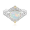Welo-Opal-Silberring mit Gold (Granulieren)