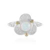 Welo-Opal-Silberring mit Gold (Granulieren)