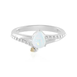 Welo-Opal-Silberring mit Gold (Granulieren)