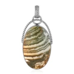 Zebra-Jaspis-Silberanhänger (Bali Barong)