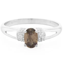 Zimt-Zirkon-Silberring